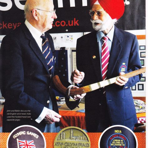 Two 1948 Olympians, John Peake (GB) and Balbir Singh (India) meet at The Hockey Museum in 2012 Two 1948 Olympians, John Peake (GB) and Balbir Singh (India) meet at The Hockey Museum in 2012 | Courtesy of The Hockey Museum