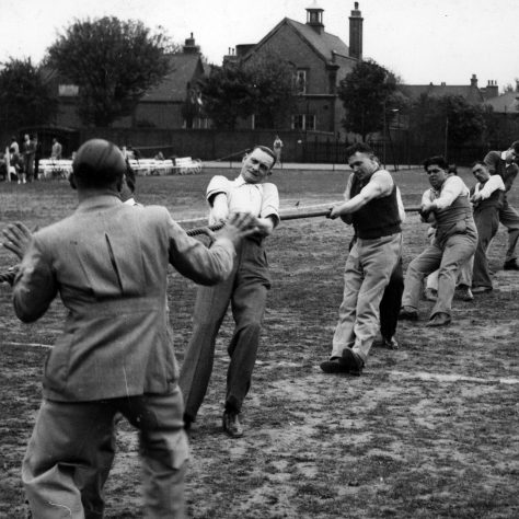 Photograph of tug of war at Sainsbury's Staff Association Sports Day, Dulwich, c.1930 The Sainsbury Archive, Museum of London Docklands | Sainsbury Archive