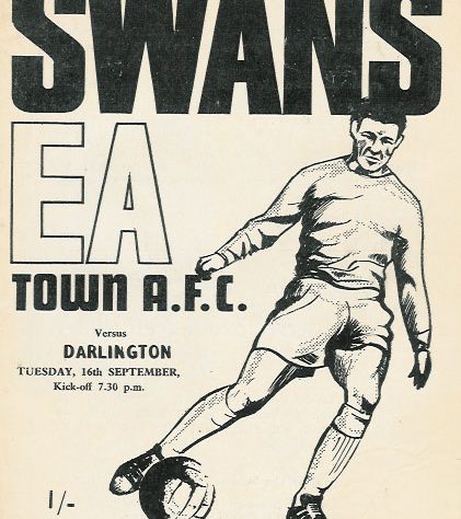 Swansea City FC Matchday programme dated Tuesday 16th September for match against Darlington | Image courtesy of Swansea City Supporters' Trust