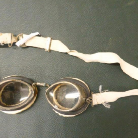 Stanley Woods motorcycle racing goggles Stanley Woods motorcycle racing goggles. Ulster Transport Museum | National Museums NI
