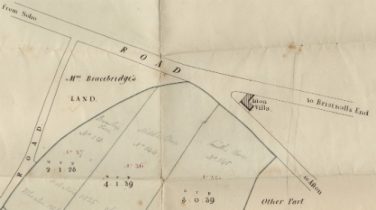 Plan of lands at Villa Cross, 1818. | Courtesy of Birmingham Archives and Collections, reference DV 689/458128