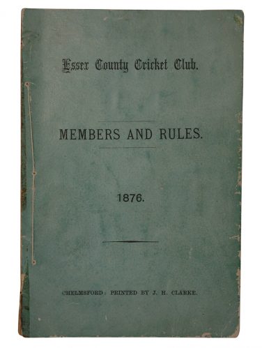 The first list of rules and members of Essex County Cricket Club, 1876. | Originally published on the Essex Record Office blog.