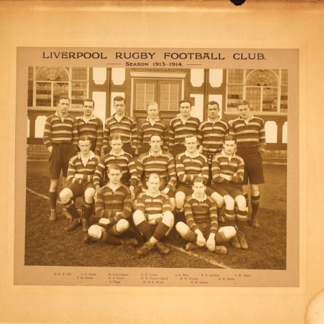 1913-14 team photograph featuring three international captains Turner (Scotland), Lloyd (Ireland) and Poulton (England) 1913-14 team photograph featuring three international captains Turner (Scotland), Lloyd (Ireland) and Poulton (England) | Image courtesy of Liverpool Record Office