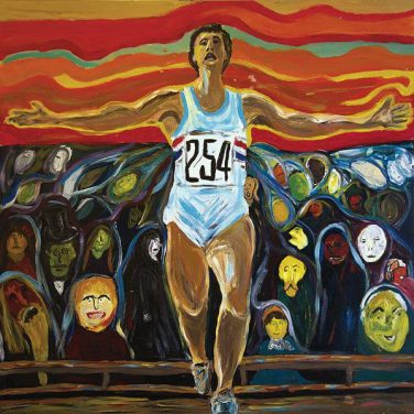 Painting of a runner | Park House School, Courtesy of Derek Peaple