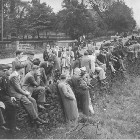 Crowd for Bill Bowes match at Menston, 1945 Crowd watching a cricket match | Menston Cricket Club