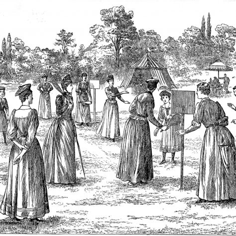 Drawing of stoolball from Girls Own magazine, 1891 | Courtesy of Stoolball England
