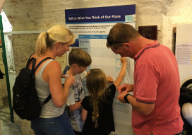 Young family taking part in evaluation