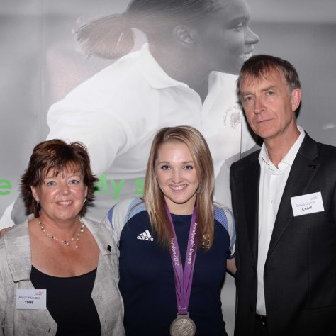 Alison Howard-CEO, Charlotte Henshaw-Paralympian, Dave Dorrell-Chairman at England Rounders Squad Presentation - Sept 2014 | Rounders England