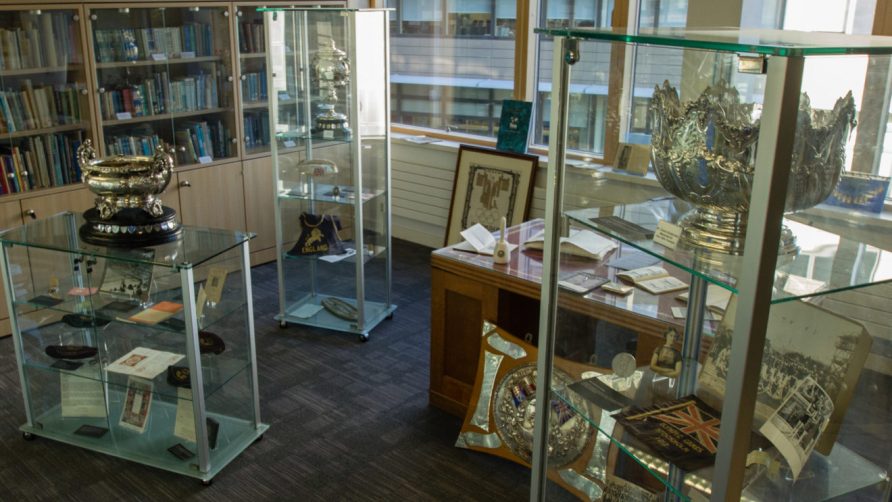 Swim England Library and_historical archive Full display cabinets and trophies | Swim England