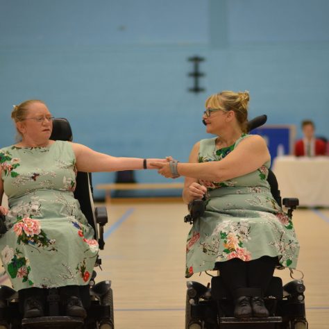 Two women wheelchair users dancing together | ParaDance