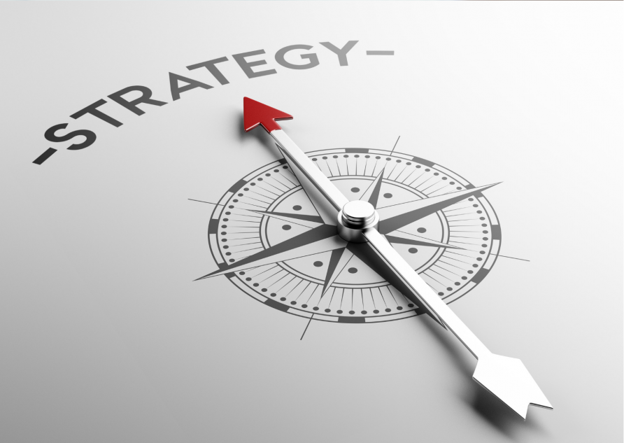 Compass pointing towards the word Strategy | Canva