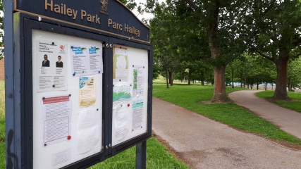 Hailey Park information board | Russell Todd