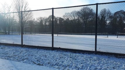 Snowy tennis courts on Hailey Park | Russell Todd