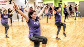 Women in keep fit class
