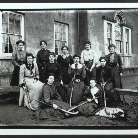 Women's hockey team, possibly in front of Royal School, Raphoe, Co. Donegal (c. 1910) | PRONI