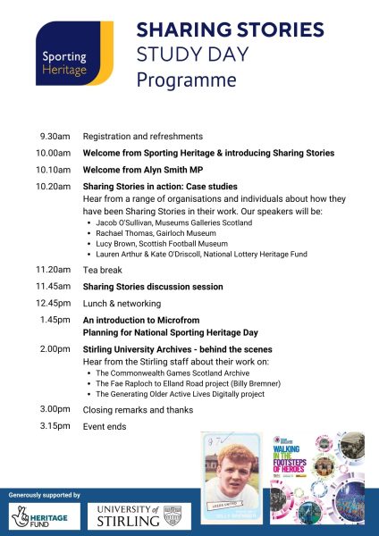 Sharing Storing at Stirling University programme Sharing Stories event at the University of Stirling