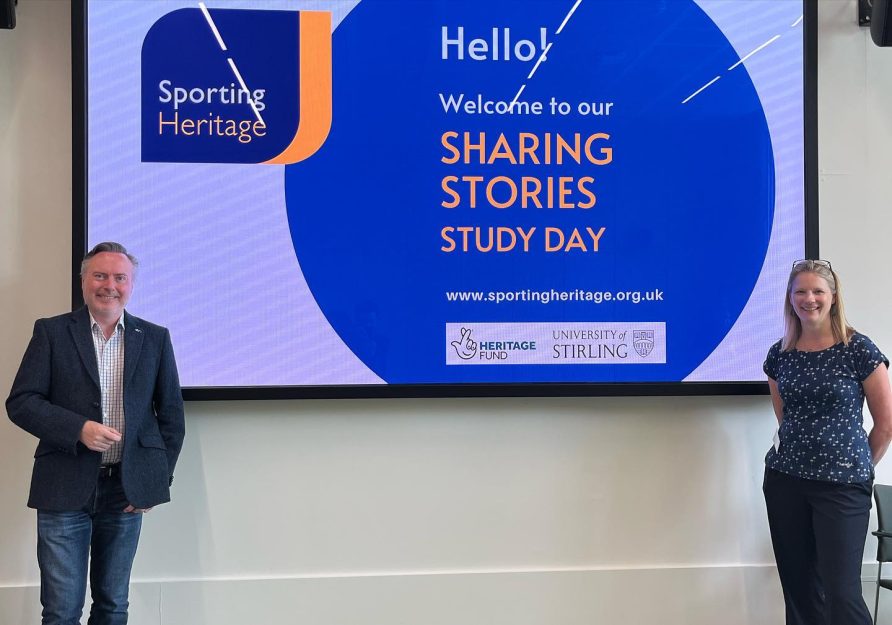 Stirling MP Alyn Smith and Dr Justine Reilly open the Sharing Stories event at the University of Stirling | Sporting Heritage CIC