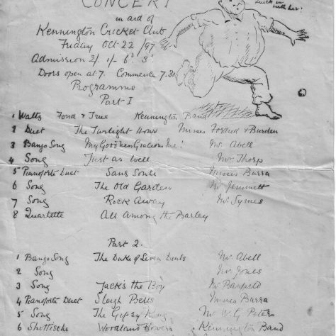 Concert Programme from 1897 | KCC Archive
