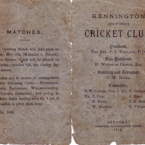 1882 Rule Book | KCC Archive