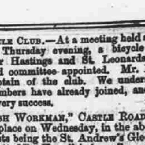 Extract from the Hastings Observer 14 October 1876 Extract from the Hastings Observer, 14 October 1876. | Hastings & St Leonards Cycling Club